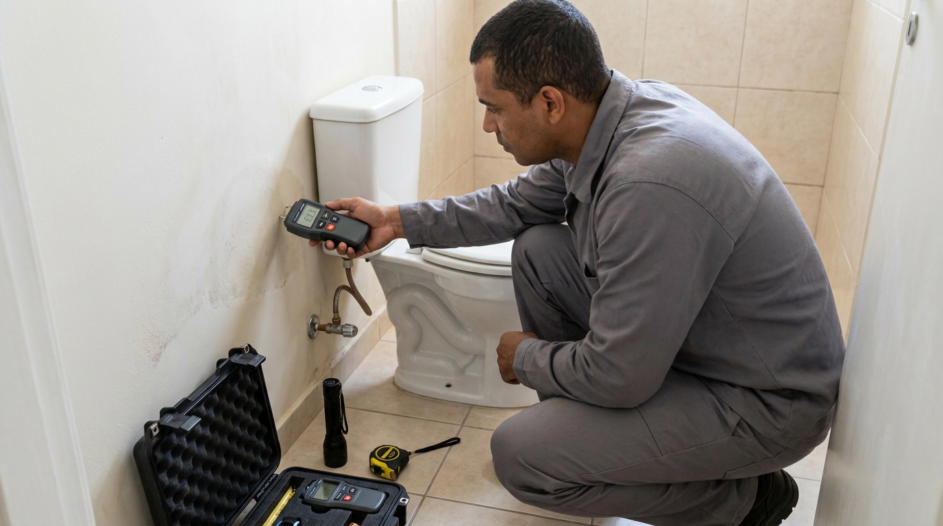 Técnico de caça vazamento em residência em Belém‑PA